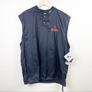 Vintage 90s XL Rawlings Baseball Astros Vest Windbreaker Black NWT Headstock